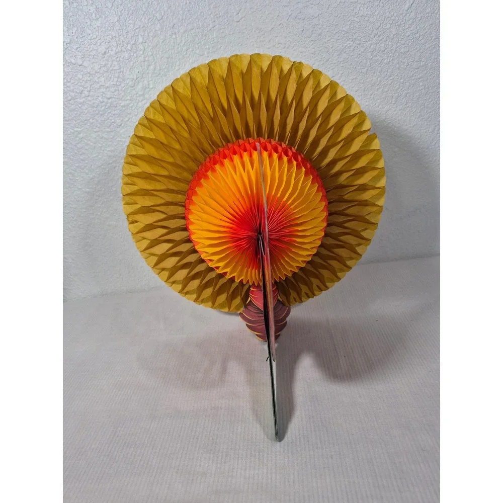 Vintage Thanksgiving Honeycomb Turkey Centerpieces Set of 2 Paper Decorations